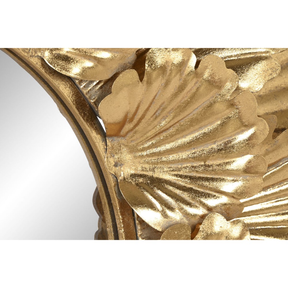 Wall mirror Home ESPRIT Golden Leaf of a plant 76,5 x 8 x 76,5 cm