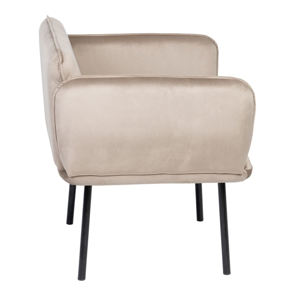 Fauteuil Tissu Synthétique Beige Métal