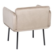 Armchair Synthetic Fabric Beige Metal