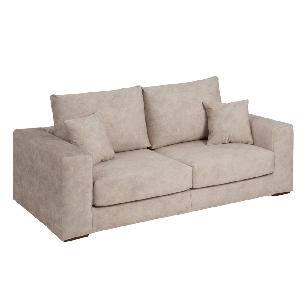 Sofa Beige Fibre Pine Foam rubber 206 x 88 x 100 cm