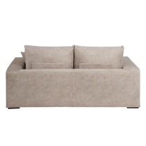 Sofa Beige Faser Kiefernholz Moosgummi 206 x 88 x 100 cm