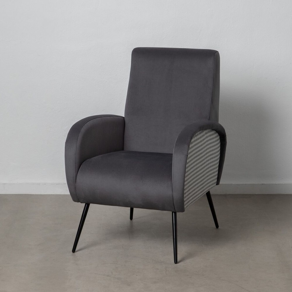 Armchair Black Grey 68 x 97 x 86 cm