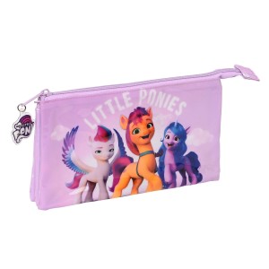 Dreifaches Mehrzweck-Etui My Little Pony Lila (22 x 12 x 3 cm)