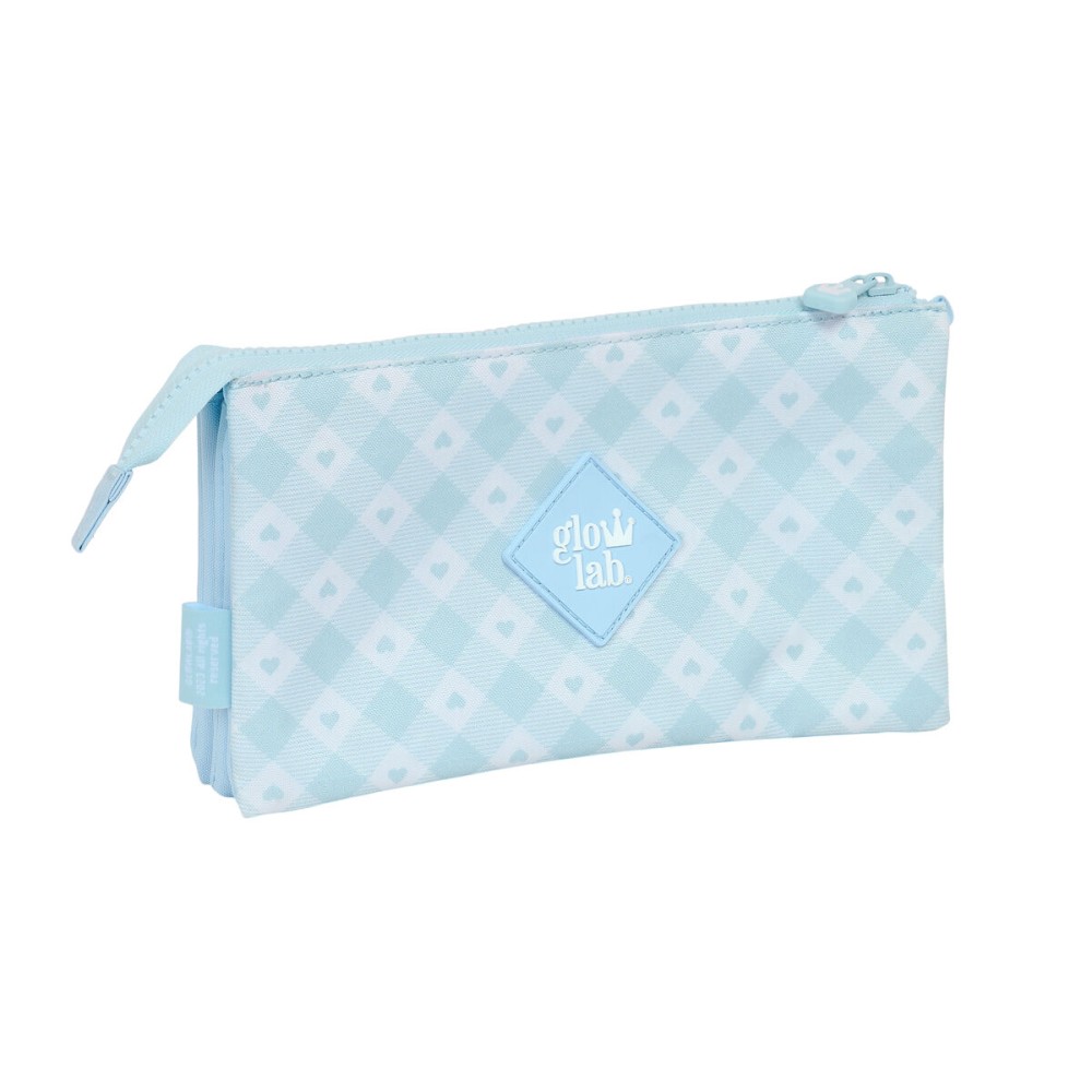 Trousse Fourre-Tout Triple Glow Lab Cisnes Bleu clair 22 x 12 x 3 cm