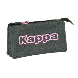 Dreifaches Mehrzweck-Etui Kappa Silver pink Grau 22 x 12 x 3 cm