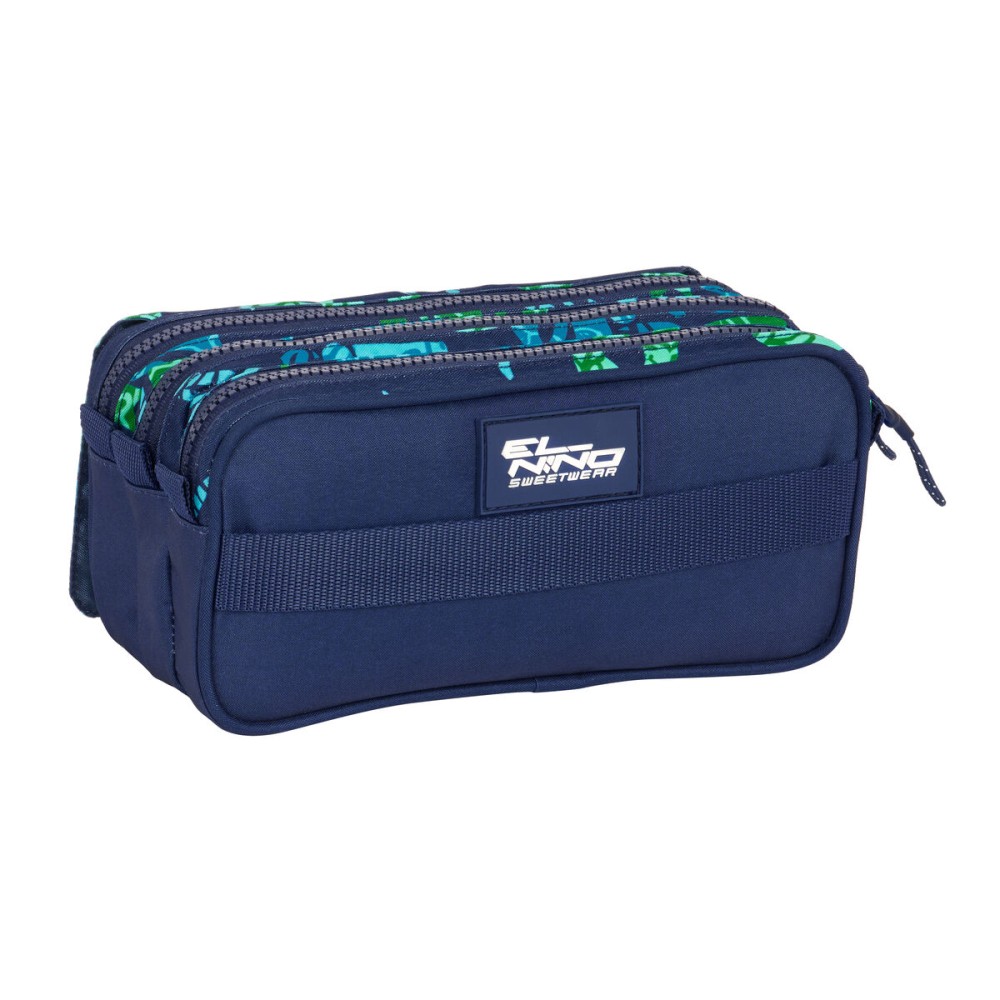 Trousse Fourre-Tout Triple El Niño Glassy Blue marine 21,5 x 10 x 8 cm