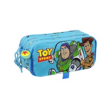 Trousse Fourre-Tout Triple Toy Story Ready to play Bleu clair (21,5 x 10 x 8 cm)