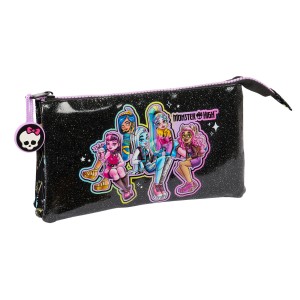 Trousse d'écolier Monster High Noir 22 x 12 x 3 cm