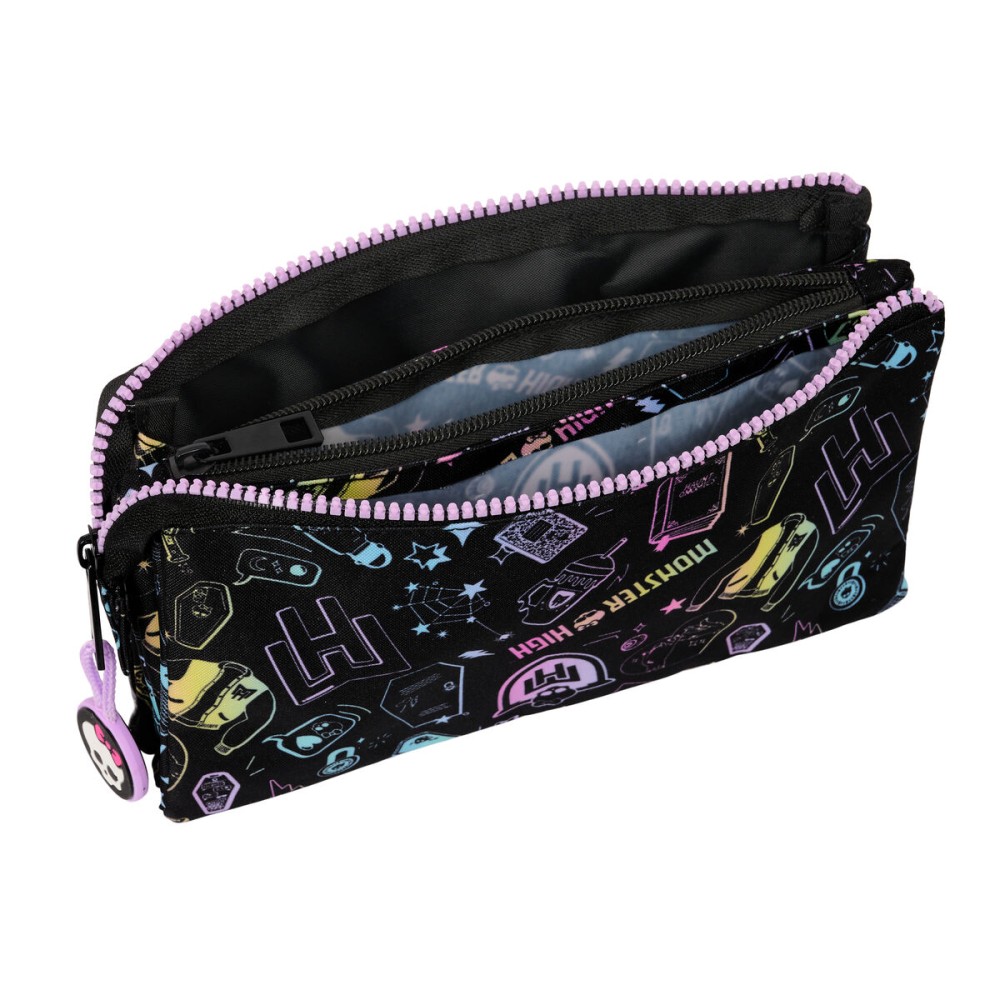 School Case Monster High Black 22 x 12 x 3 cm