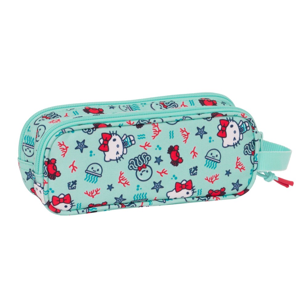 Trousse Fourre-Tout Double Hello Kitty Sea lovers Turquoise 21 x 8 x 6 cm