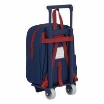 School Rucksack with Wheels 805 F.C. Barcelona M280 Maroon Navy Blue