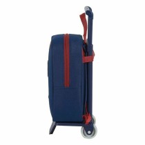 School Rucksack with Wheels 805 F.C. Barcelona M280 Maroon Navy Blue