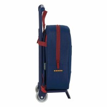 School Rucksack with Wheels 805 F.C. Barcelona M280 Maroon Navy Blue