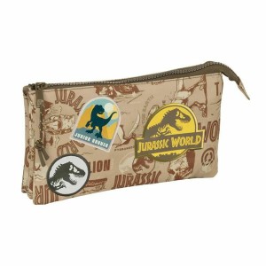 Dreifaches Mehrzweck-Etui Jurassic World Beige 22 x 12 x 3 cm