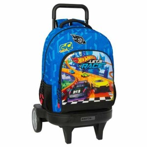 Cartable Hot Wheels Let's race Bleu Noir 33 x 45 x 22 cm