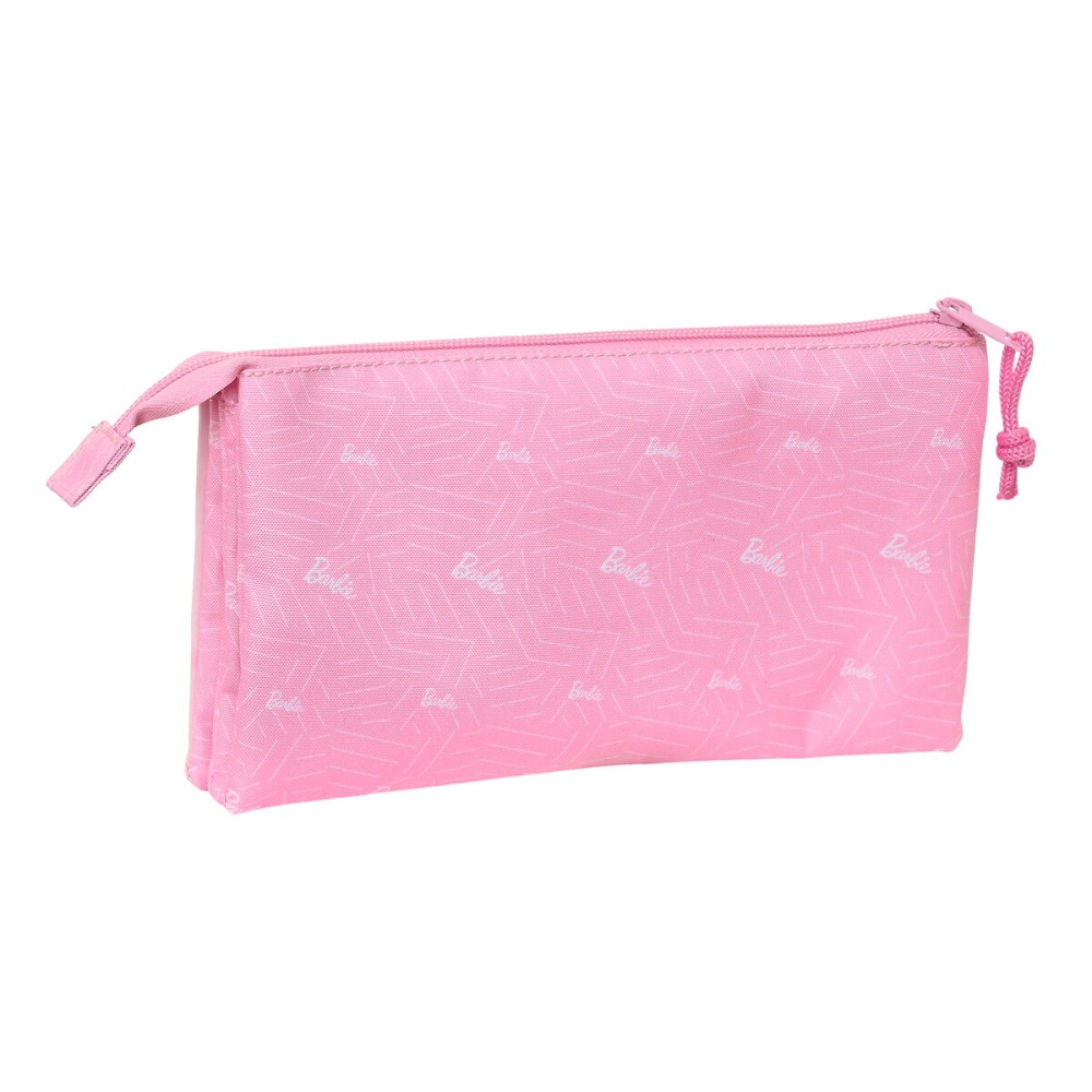 Trousse Fourre-Tout Triple Barbie Girl Rose 22 x 12 x 3 cm