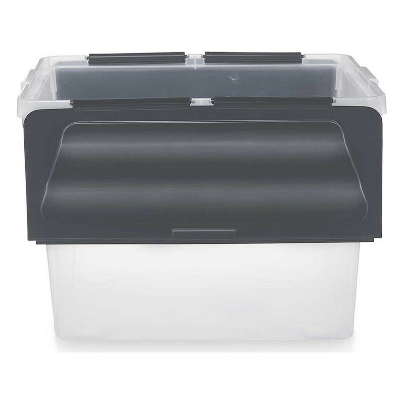 Boîte de rangement avec couvercle Kipit 87953 Transparent Anthracite Plastique 48 L (6 Unités)