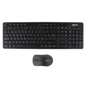 Tastatur mit Maus iggual IGG319277 Schwarz Qwerty Spanisch QWERTY