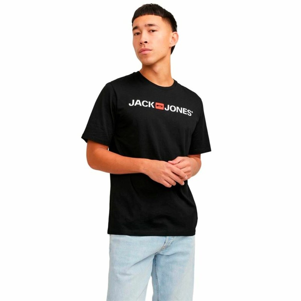 Men’s Short Sleeve T-Shirt JJECORP LOGO TEE SS Jack & Jones 12137126 Black (M) (1 Unit)