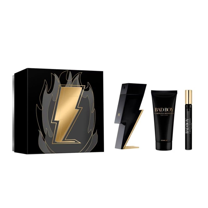 Set de Parfum Homme Carolina Herrera EDT Bad Boy 3 Pièces