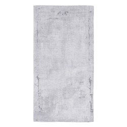 Tapis 80 x 150 cm Gris Polyester Coton