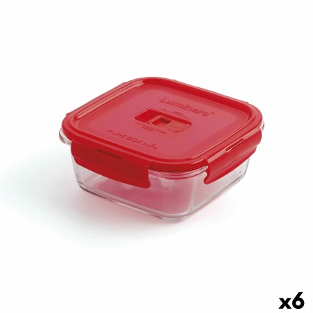 Lunchbox hermetisch Luminarc Pure Box 760 ml Rot Glas (6 Stück)