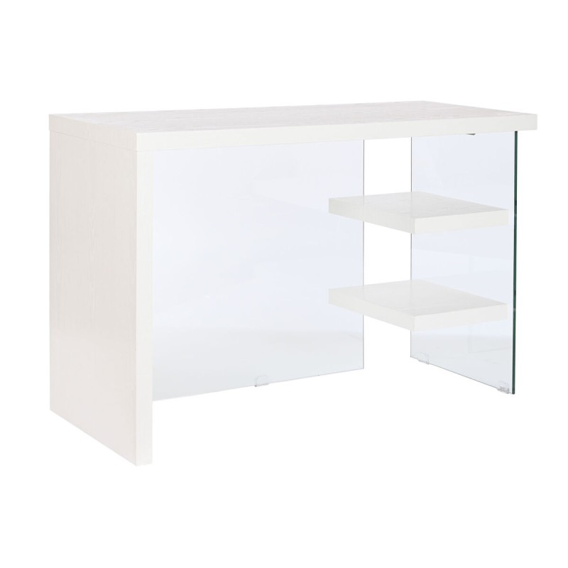 Desk DKD Home Decor White Transparent Crystal MDF Wood 120 x 50 x 76 cm