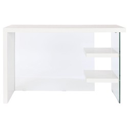 Desk DKD Home Decor White Transparent Crystal MDF Wood 120 x 50 x 76 cm