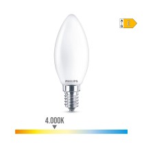 Lampe LED Philips Bougie E 6,5 W 60 W E14 806 lm 3,5 x 9,7 cm (4000 K)