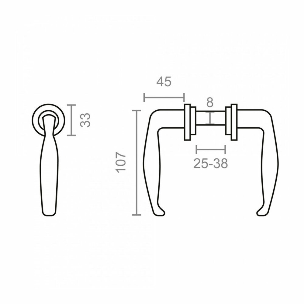 Griffe-Set EDM 85442 232 Aluminium Ø 38 mm