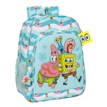 Schulrucksack Spongebob Stay positive Blau Weiß (33 x 42 x 14 cm)