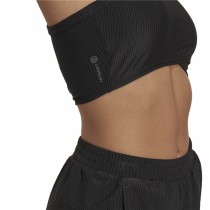 Sporttop für Frauen Adidas Studio Wrapeed Rib Schwarz