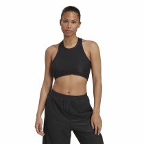 Sporttop für Frauen Adidas Studio Wrapeed Rib Schwarz