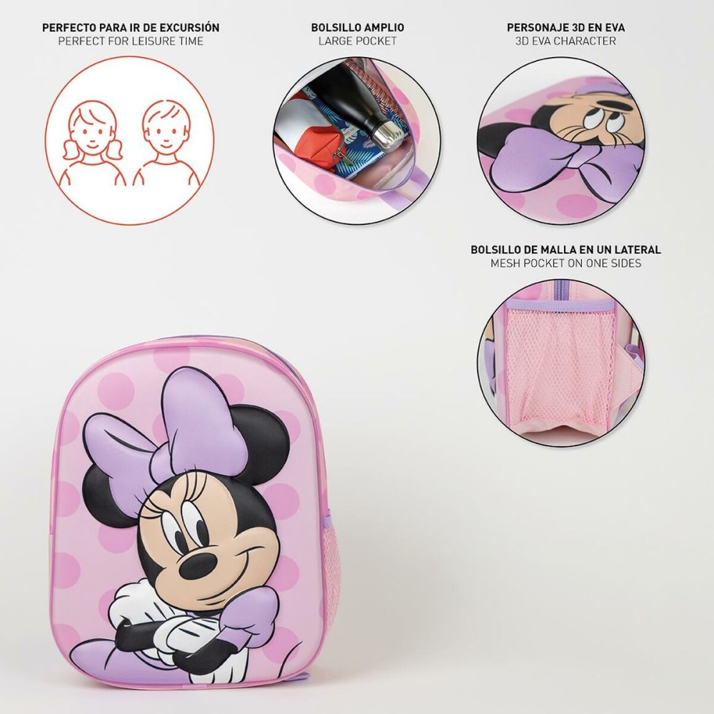 School Bag Minnie Mouse Pink 25 x 31 x 10 cm