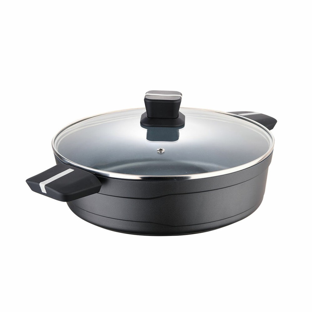 Pot with Glass Lid San Ignacio Bistro SG6427 Matte back Cast aluminium Drop