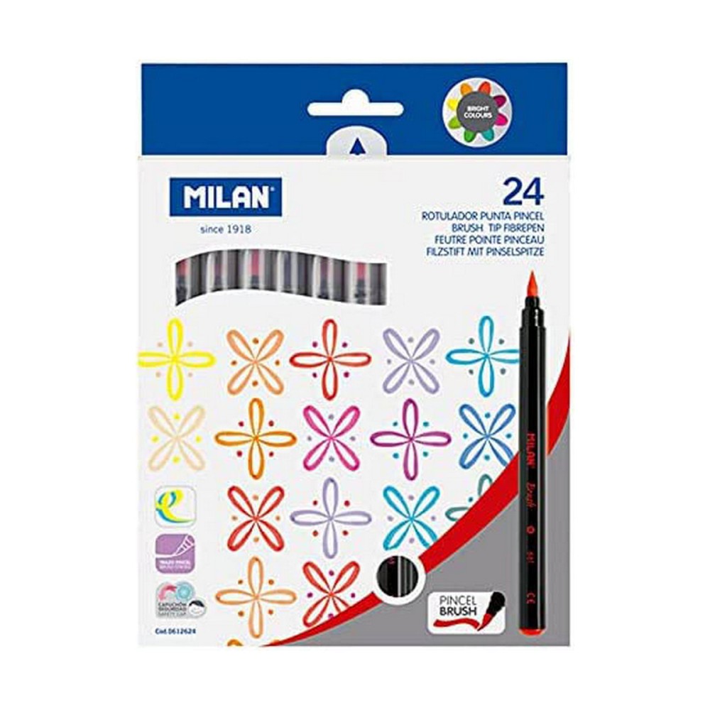 Set of Felt Tip Pens Milan Multicolour 24 Pieces