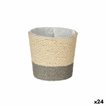 Planter Ibergarden WY21-74 Grey Natural Rope Plastic 11 x 10,5 x 11 cm (24 Units)