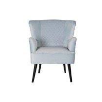 Fauteuil DKD Home Decor Noir Métal Bleu ciel (76 x 76 x 82 cm)