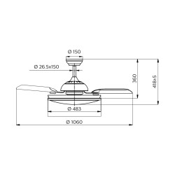 Ventilateur de Plafond avec Lumière Philips Atlas Blanc 35 W 28 W 4500 Lm