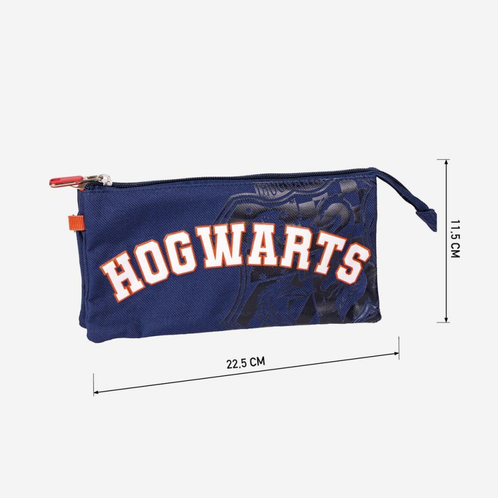 Trousse Fourre-Tout Triple Harry Potter Howarts 22,5 x 2 x 11,5 cm Bleu foncé