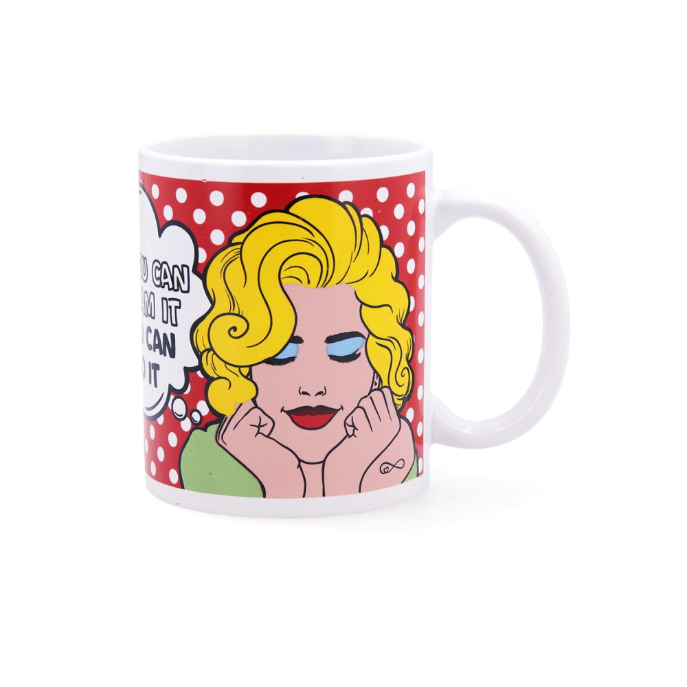 Tasse Quid Pin Up Bandes dessinées Multicouleur Céramique 330 ml (12 Unités)