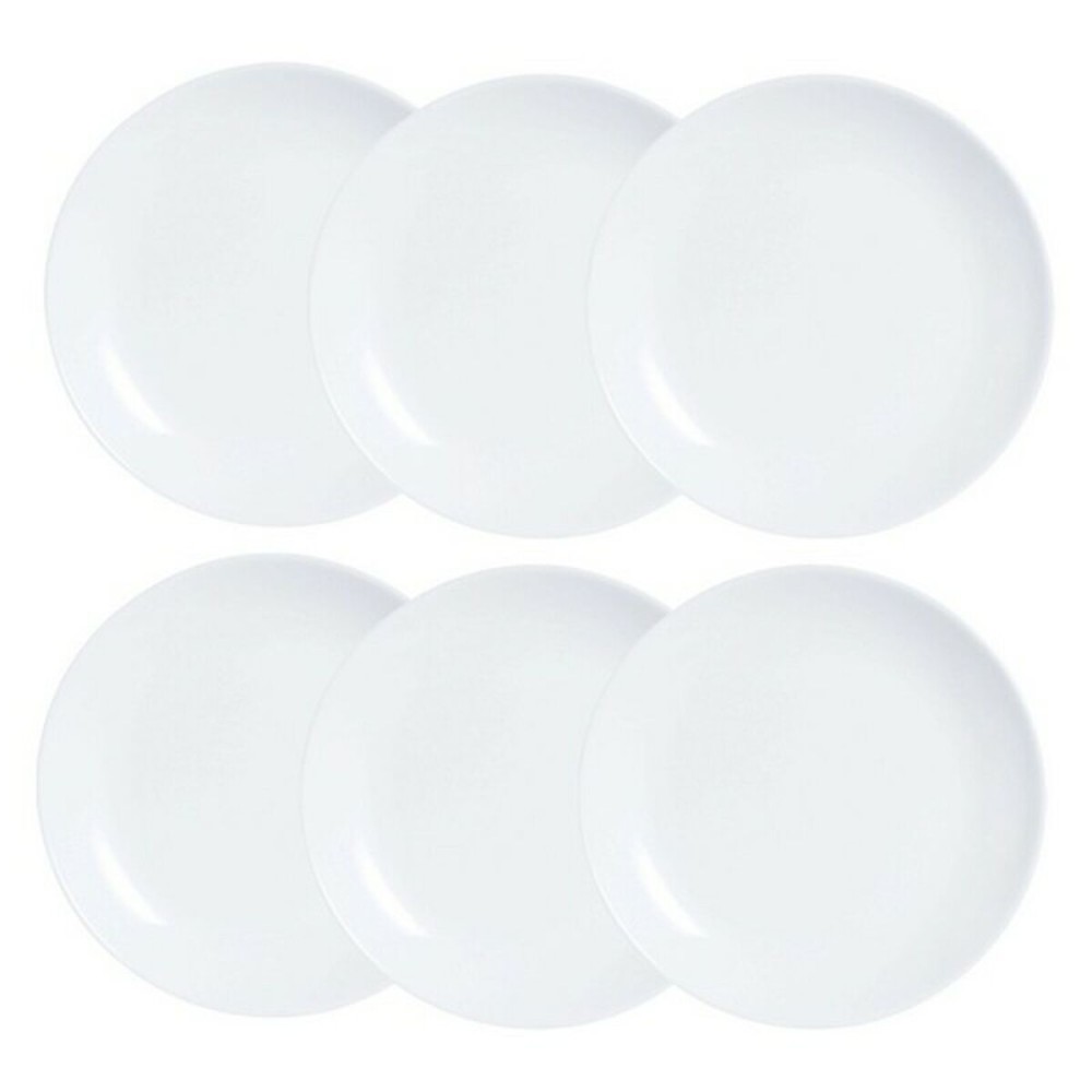 Plate set Luminarc Diwali 6 pcs White Glass 19 cm