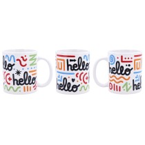 Tasse Quid Hello Bandes dessinées Multicouleur Céramique 330 ml (12 Unités)