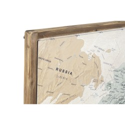 Set of 4 pictures DKD Home Decor World Map Vintage Loft 200 x 3,5 x 120 cm