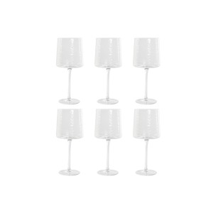 Set of cups Home ESPRIT Transparent Crystal 9,6 x 9,6 x 22,5 cm (6 Units)