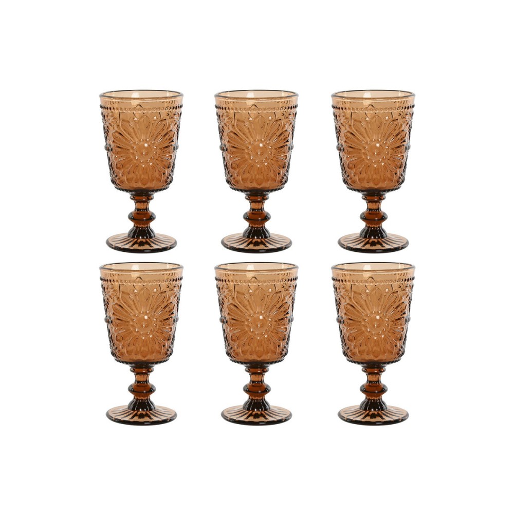 Set de Verres Home ESPRIT Verre 8,5 x 8,5 x 16,3 cm (6 Unités)