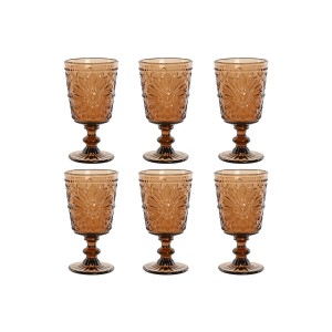 Set de Verres Home ESPRIT Verre 8,5 x 8,5 x 16,3 cm (6 Unités)