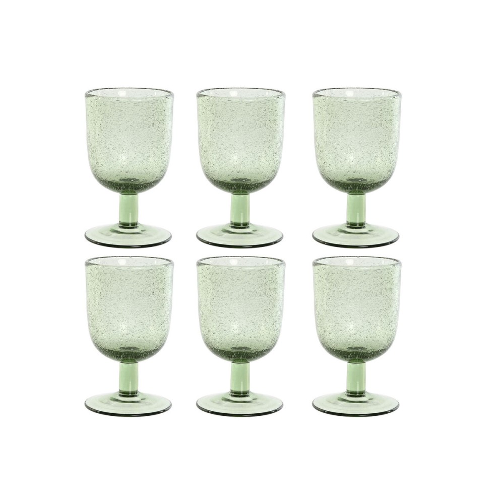 Set of cups Home ESPRIT Green Crystal 300 ml 8 x 8 x 14 cm (6 Units)