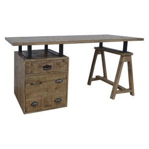 Bureau DKD Home Decor 160 x 80 x 75 cm Métal Bois de manguier