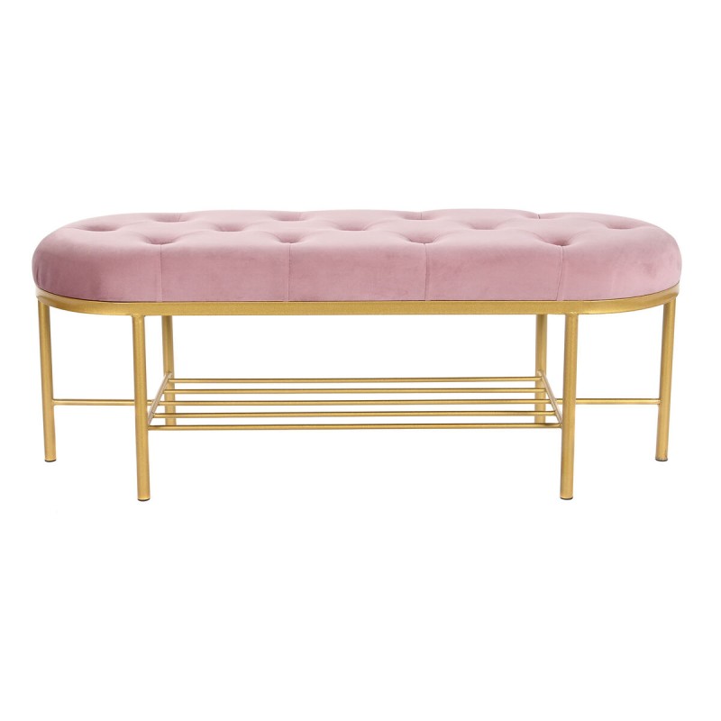 Hocker DKD Home Decor 100 x 35 x 40 cm Rosa Gold Metall